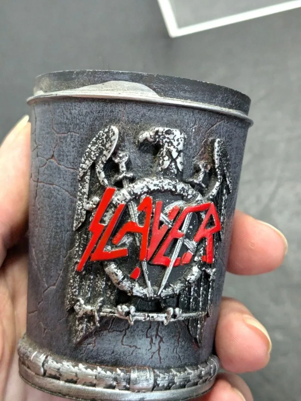 Slayer Eagle Shot Glass Resin Exterior Stainless Steel Insert 4 